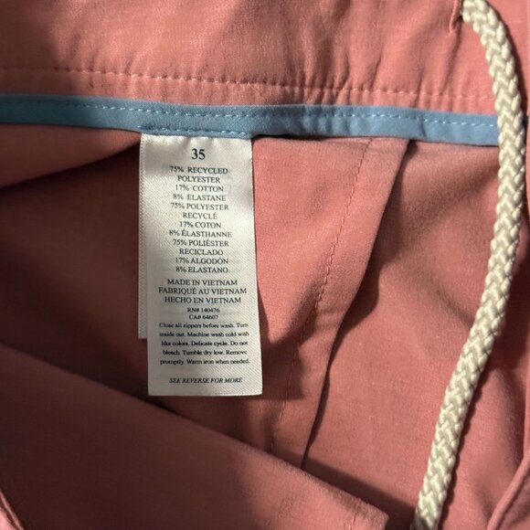 Faherty All-Day Pink Chino Shorts For Men Size 35 Cotton Blend Slim Fit Button - Picture 7 of 7